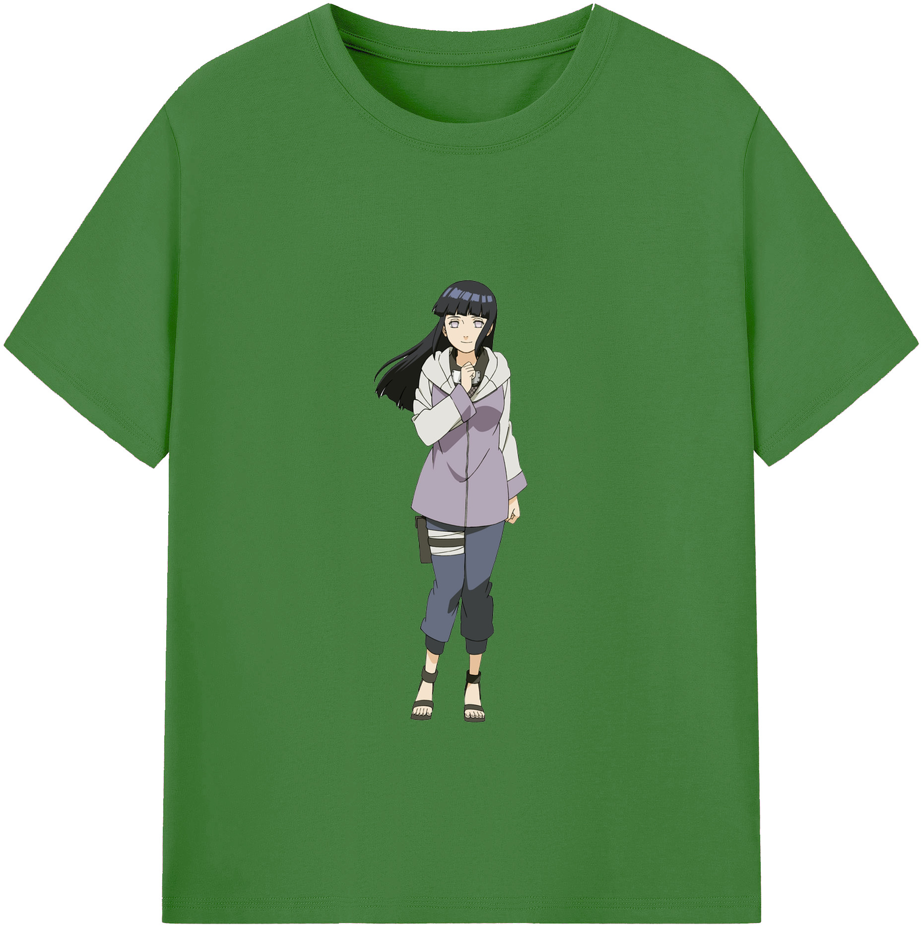 （画像用） NARUTO -ナルト- 日向ヒナタ Hyūga Hinata レディースカジュアルプリントTシャツ（綿100％）